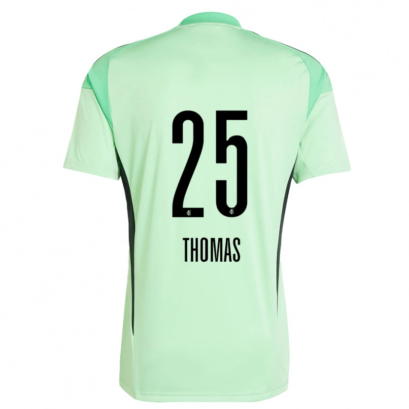 Danxen Criança Jakob Thomas #25 Verde Claro Preto Camisola Guarda-Redes 2025/26 Camisa Brasil
