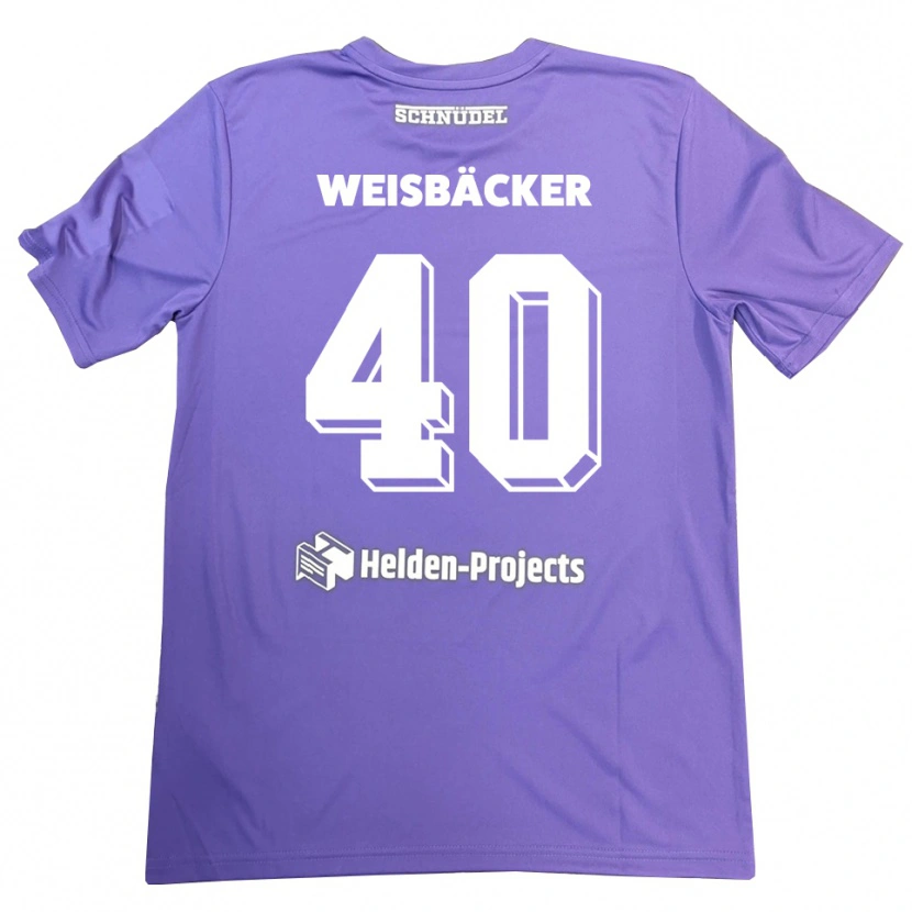 Danxen Criança Maximilian Weisbäcker #40 Roxo Branco Camisola Guarda-Redes 2025/26 Camisa Brasil