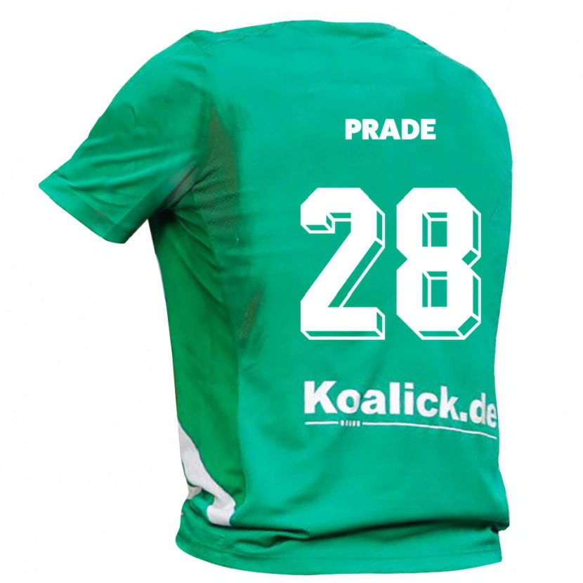 Danxen Criança Adrian Prade #28 Verde Branco Camisola Guarda-Redes 2025/26 Camisa Brasil