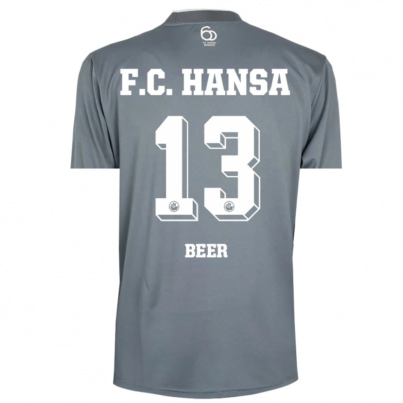 Danxen Criança Darian Beer #13 Cinza Claro Branco Camisola Guarda-Redes 2025/26 Camisa Brasil