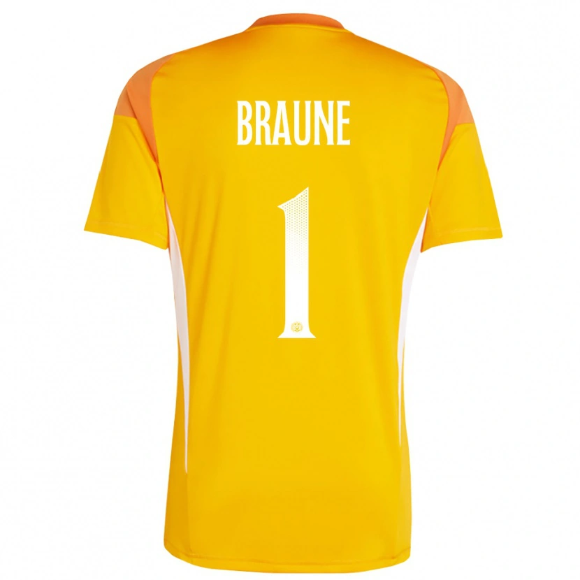Danxen Criança Maximilian Braune #1 Laranja Branco Camisola Guarda-Redes 2025/26 Camisa Brasil