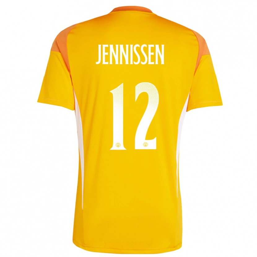 Danxen Criança Laurenz Jennissen #12 Laranja Branco Camisola Guarda-Redes 2025/26 Camisa Brasil