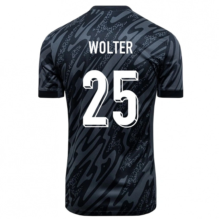 Danxen Criança Fynn Wolter #25 Preto Cinza Camisola Guarda-Redes 2025/26 Camisa Brasil