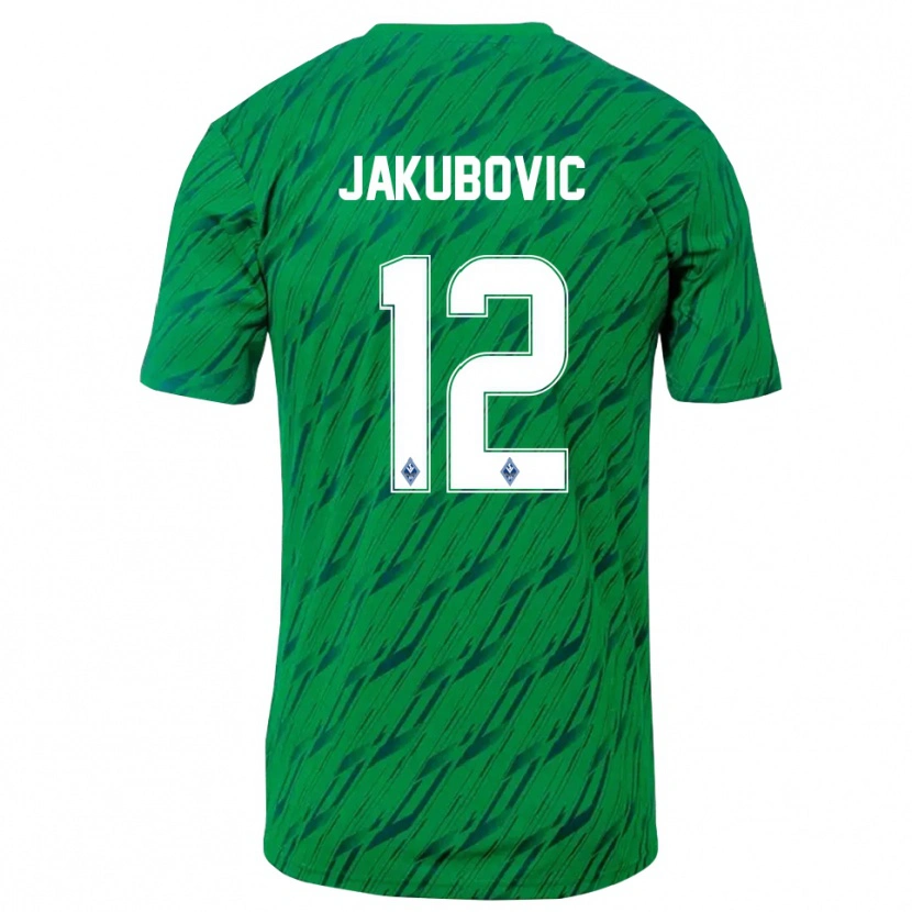 Danxen Criança Harun Jakubovic #12 Verde Branco Camisola Guarda-Redes 2025/26 Camisa Brasil