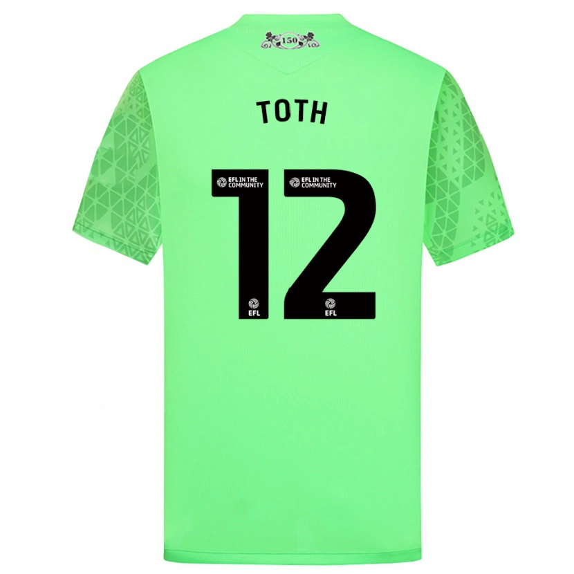 Danxen Criança Balázs Tóth #12 Verde Fluorescente Camisola Guarda-Redes 2025/26 Camisa Brasil