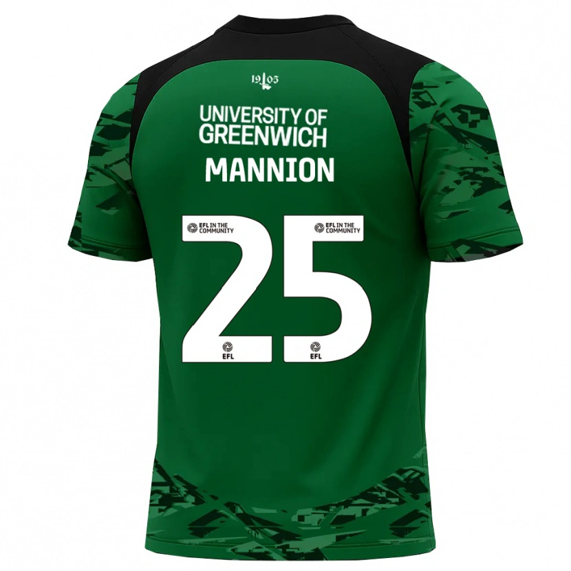 Danxen Criança Will Mannion #25 Verde Preto Camisola Guarda-Redes 2025/26 Camisa Brasil