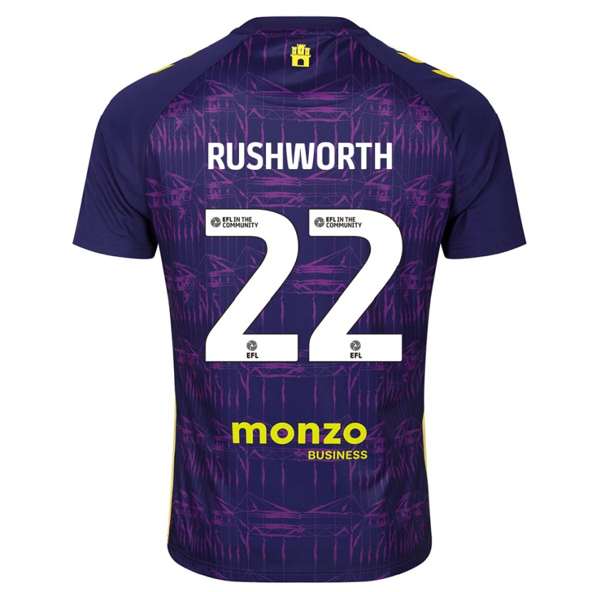 Danxen Criança Carl Rushworth #22 Amarelo Roxo Camisola Guarda-Redes 2025/26 Camisa Brasil