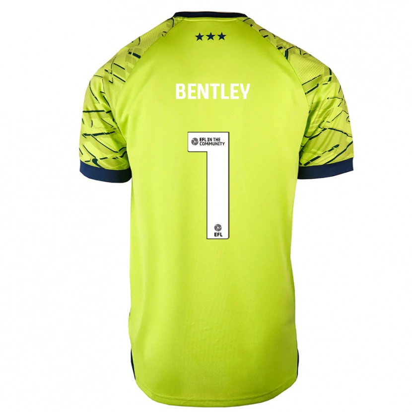 Danxen Criança Josh Bentley #1 Verde Amarelo Camisola Guarda-Redes 2025/26 Camisa Brasil
