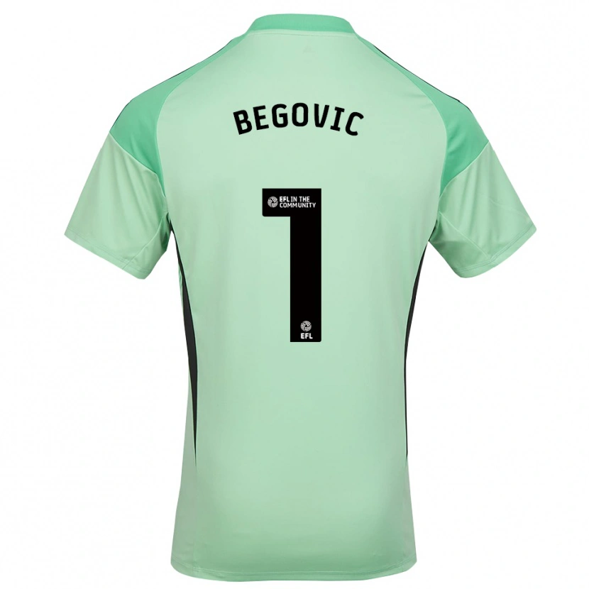 Danxen Criança Asmir Begovic #1 Preto Verde Claro Camisola Guarda-Redes 2025/26 Camisa Brasil