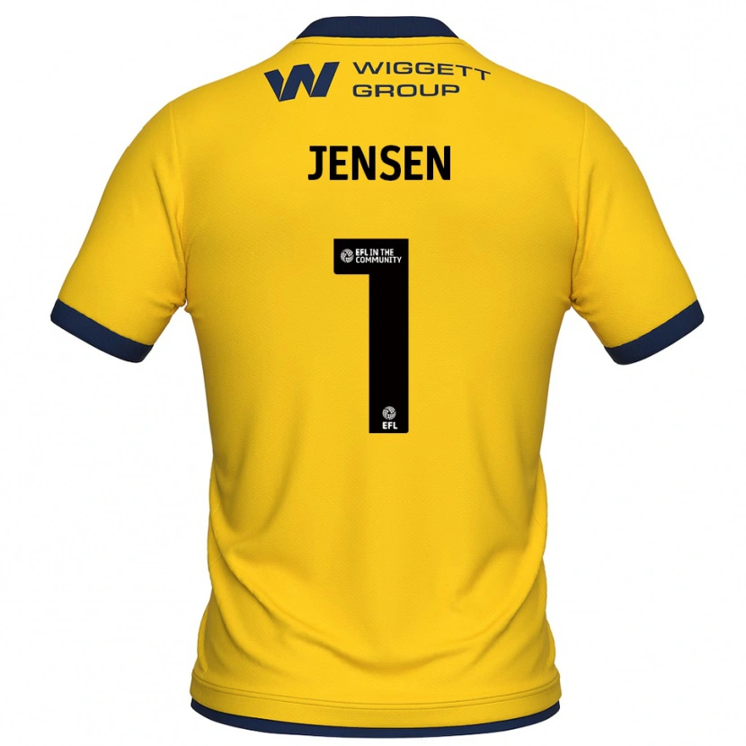 Danxen Criança Lukas Jensen #1 Amarelo Preto Camisola Guarda-Redes 2025/26 Camisa Brasil