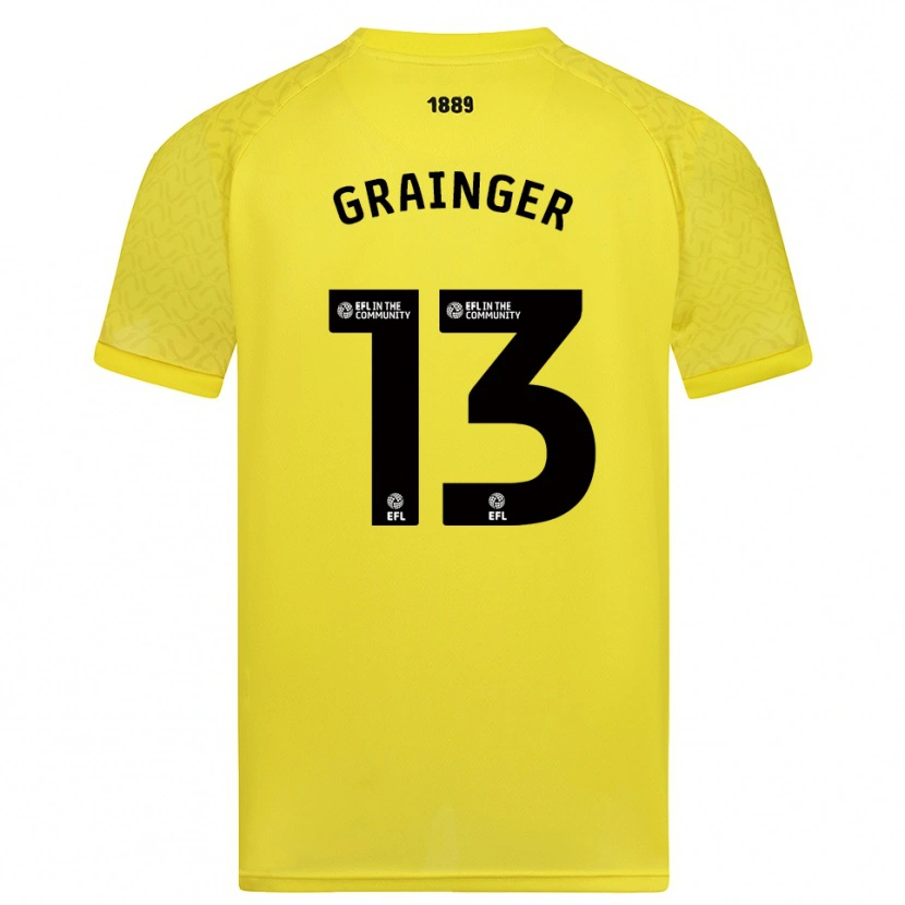 Danxen Criança Benjamin Grainger #13 Amarelo Preto Camisola Guarda-Redes 2025/26 Camisa Brasil