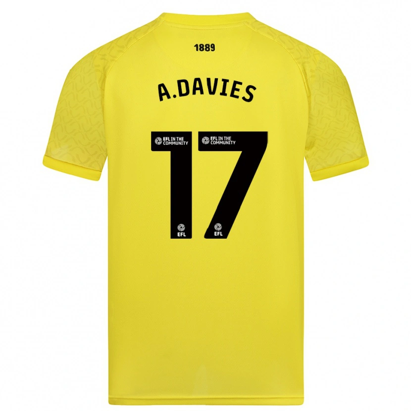 Danxen Criança Adam Davies #17 Amarelo Preto Camisola Guarda-Redes 2025/26 Camisa Brasil
