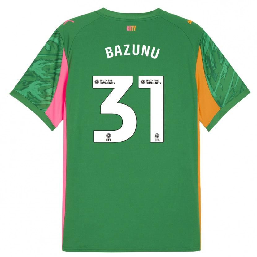 Danxen Criança Gavin Bazunu #31 Verde Laranja Camisola Guarda-Redes 2025/26 Camisa Brasil