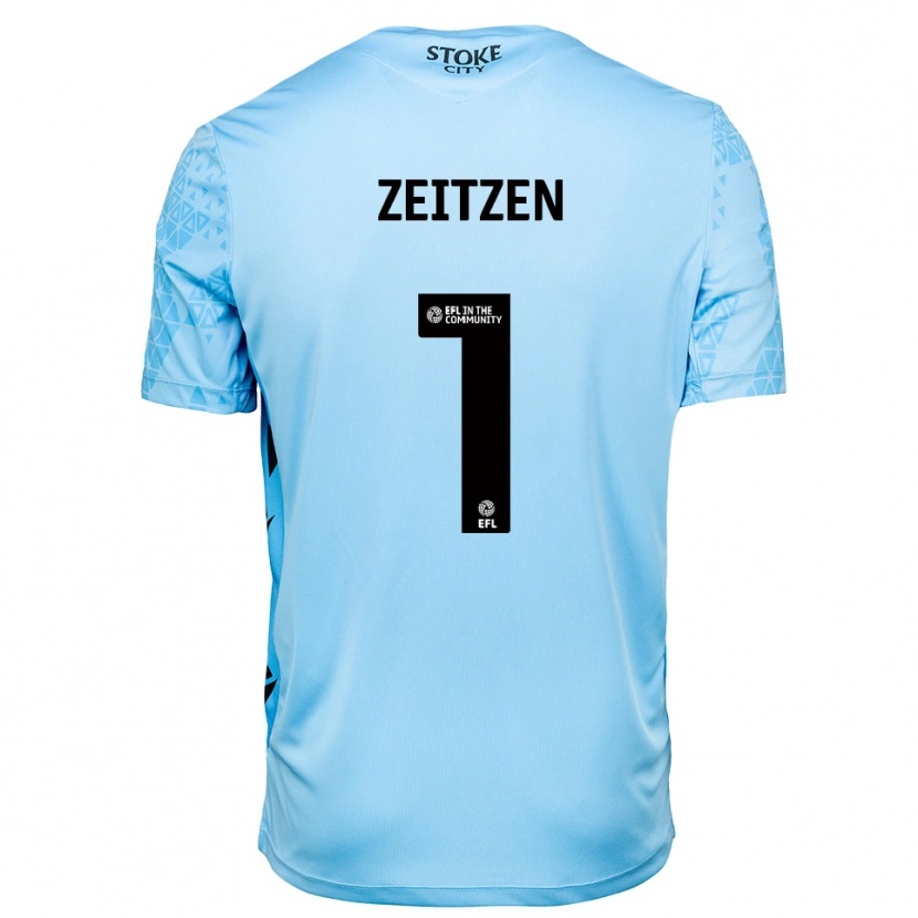 Danxen Criança Michael Zeitzen #1 Azul Céu Preto Camisola Guarda-Redes 2025/26 Camisa Brasil
