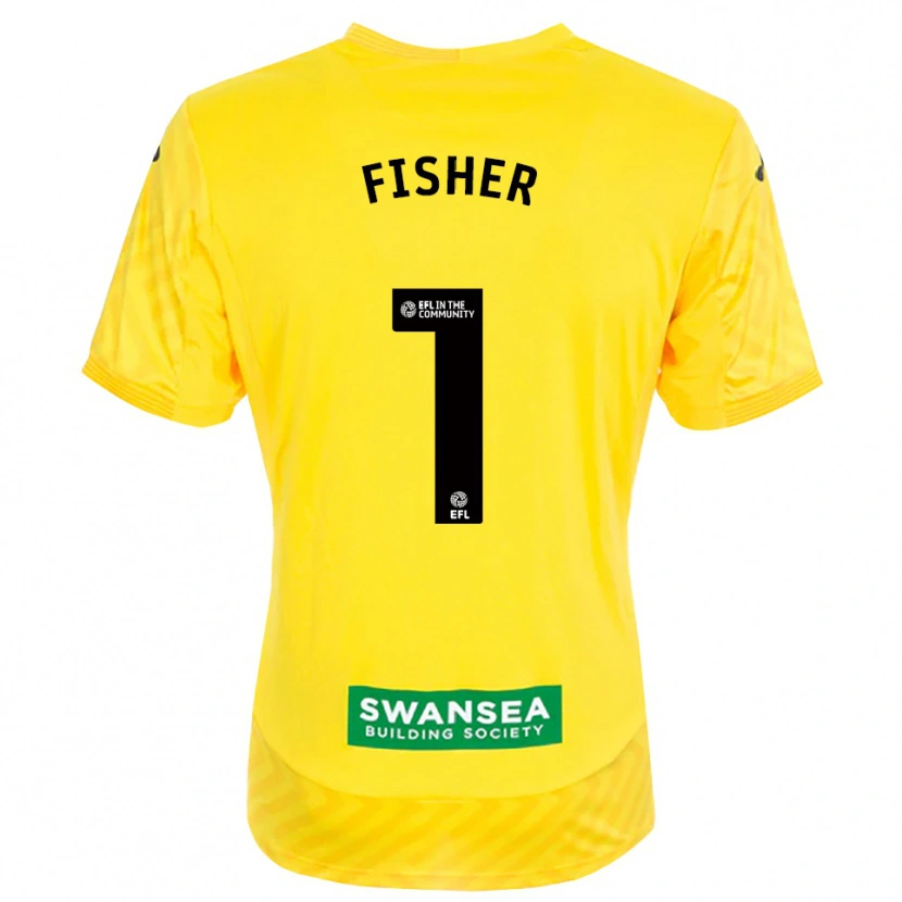 Danxen Criança Andy Fisher #1 Amarelo Preto Camisola Guarda-Redes 2025/26 Camisa Brasil