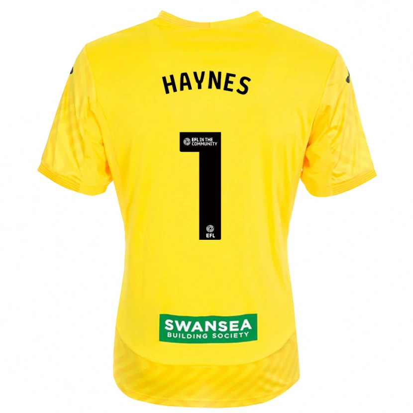 Danxen Criança Charlie Haynes #1 Amarelo Preto Camisola Guarda-Redes 2025/26 Camisa Brasil