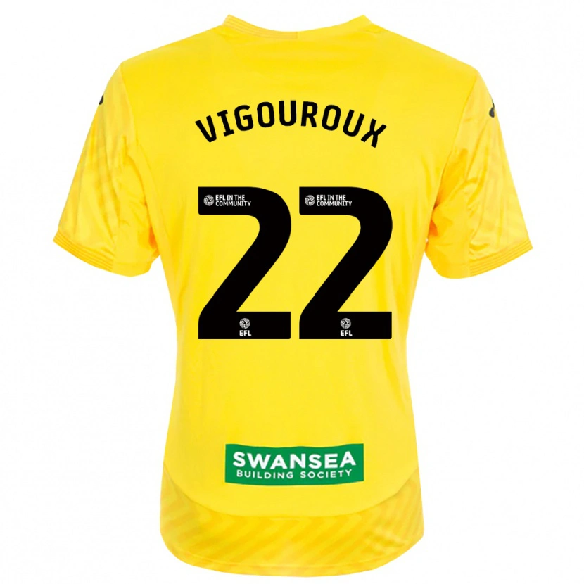 Danxen Criança Lawrence Vigouroux #22 Amarelo Preto Camisola Guarda-Redes 2025/26 Camisa Brasil
