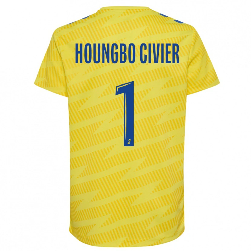Danxen Criança Matéo Houngbo Civier #1 Amarelo Azul Camisola Guarda-Redes 2025/26 Camisa Brasil