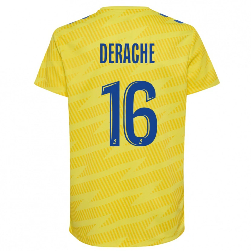 Danxen Criança Joseph Derache #16 Amarelo Azul Camisola Guarda-Redes 2025/26 Camisa Brasil
