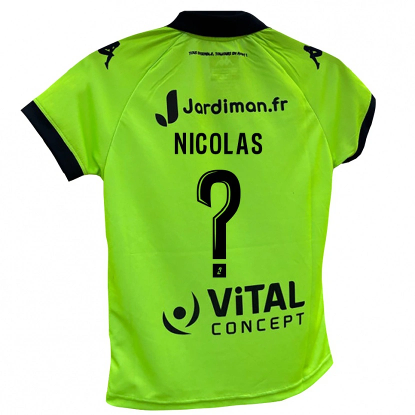 Danxen Criança Corentin Nicolas #0 Verde Neon Camisola Guarda-Redes 2025/26 Camisa Brasil