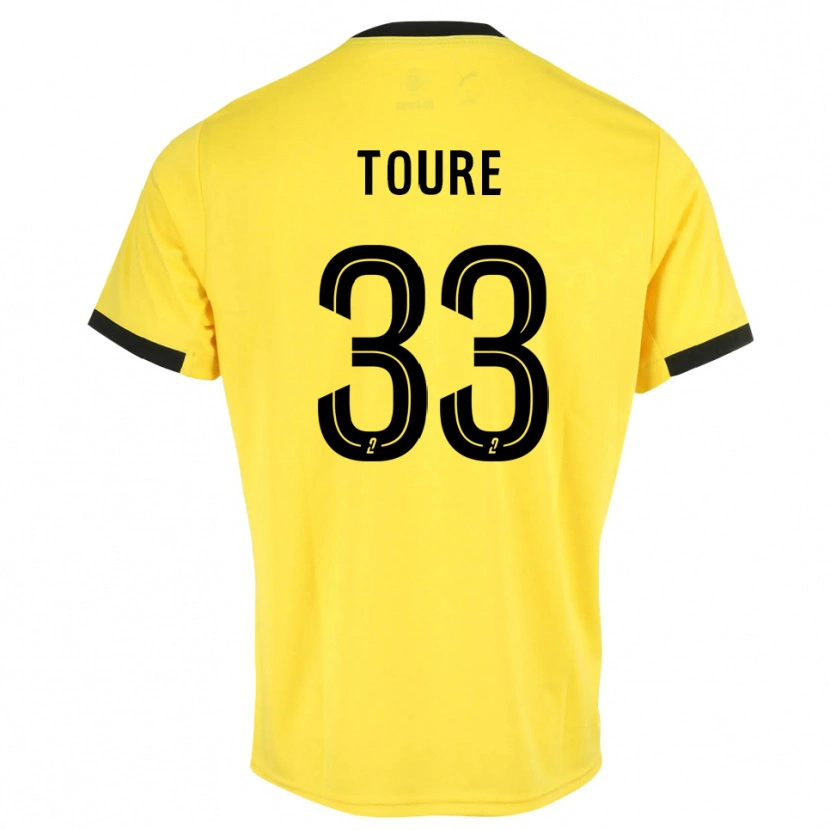 Danxen Criança Almami Touré #33 Amarelo Preto Camisola Guarda-Redes 2025/26 Camisa Brasil