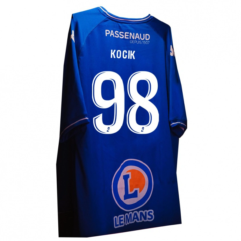 Danxen Criança Nicolas Kocik #98 Branco Azul Real Camisola Guarda-Redes 2025/26 Camisa Brasil