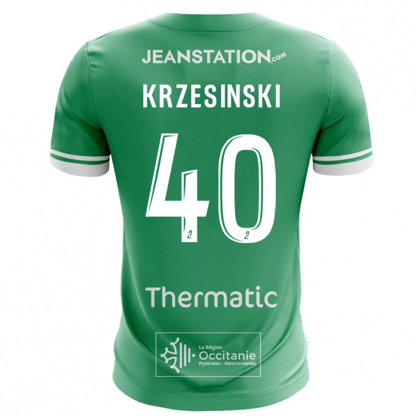 Danxen Criança Clément Krzesinski #40 Verde Branco Camisola Guarda-Redes 2025/26 Camisa Brasil