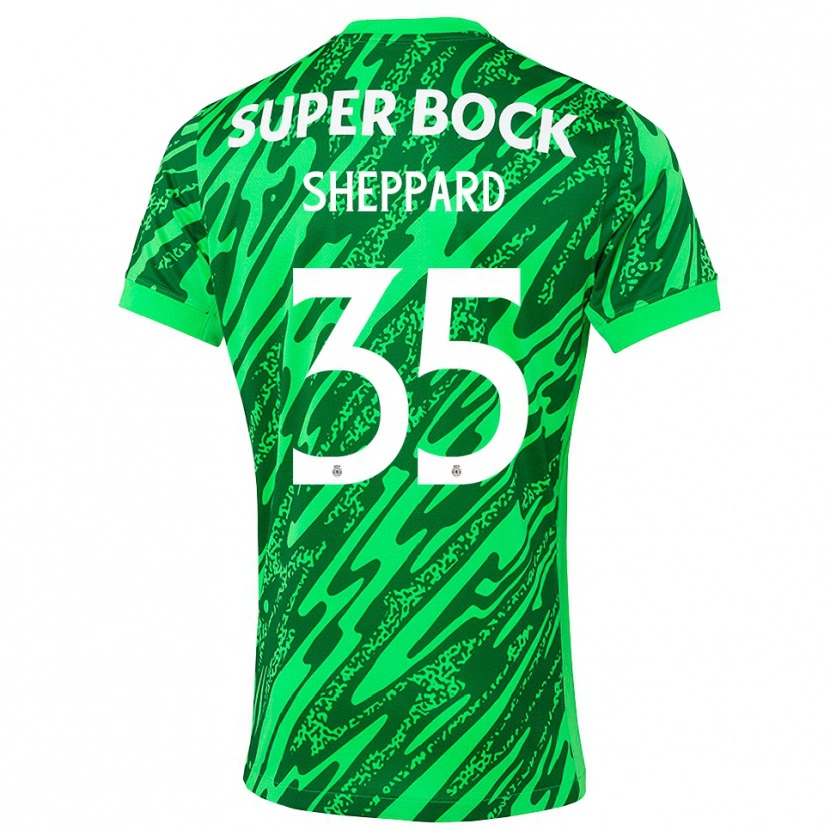 Danxen Criança Catriona Sheppard #35 Verde Branco Camisola Guarda-Redes 2025/26 Camisa Brasil