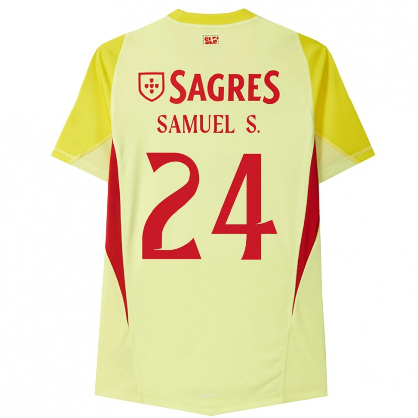 Danxen Criança Samuel Soares #24 Amarelo Vermelho Camisola Guarda-Redes 2025/26 Camisa Brasil