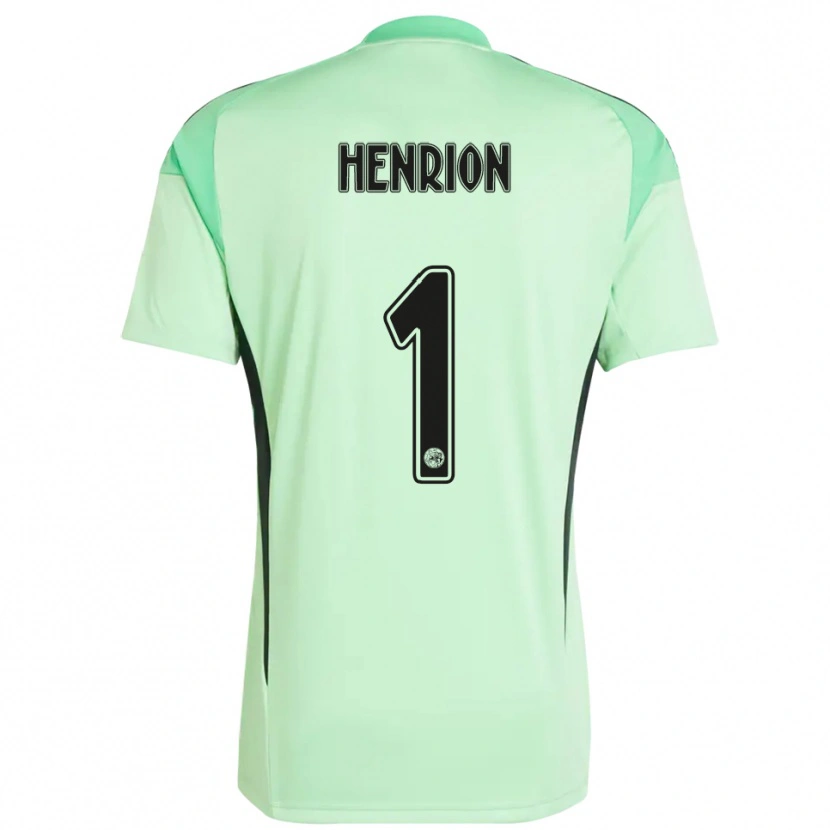 Danxen Criança Martin Henrion #1 Verde Claro Preto Camisola Guarda-Redes 2025/26 Camisa Brasil