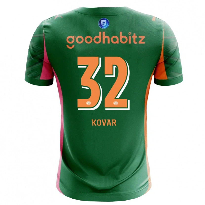 Danxen Criança Matej Kovar #32 Verde Laranja Camisola Guarda-Redes 2025/26 Camisa Brasil