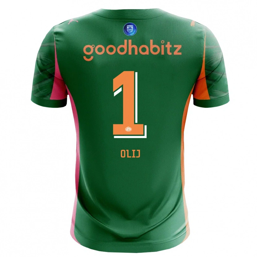 Danxen Criança Nick Olij #1 Verde Laranja Camisola Guarda-Redes 2025/26 Camisa Brasil