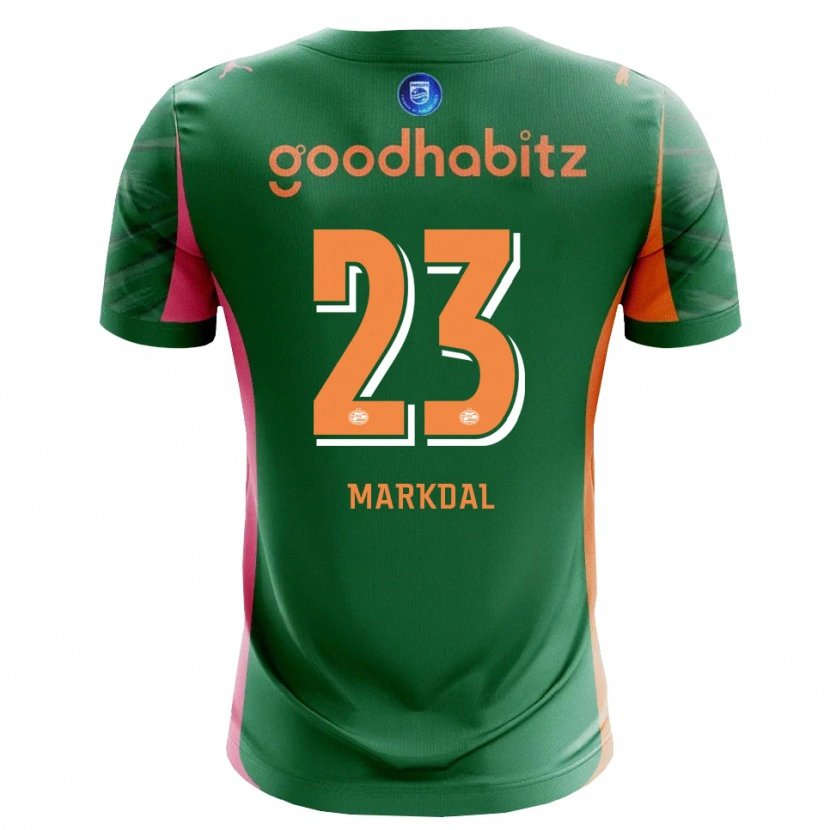 Danxen Criança Mikkel Markdal #23 Verde Laranja Camisola Guarda-Redes 2025/26 Camisa Brasil