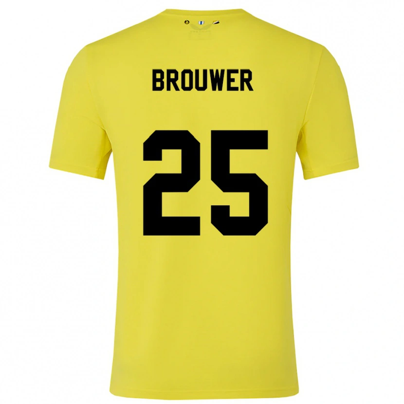 Danxen Criança Michael Brouwer #25 Amarelo Preto Camisola Guarda-Redes 2025/26 Camisa Brasil