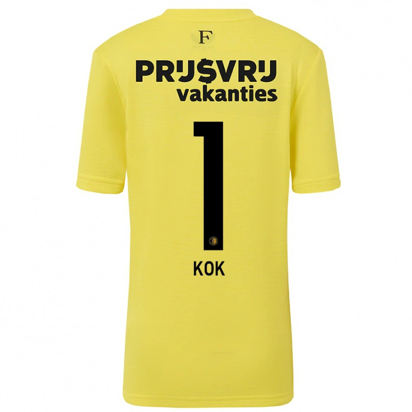 Danxen Criança Stefan Kok #1 Amarelo Preto Camisola Guarda-Redes 2025/26 Camisa Brasil
