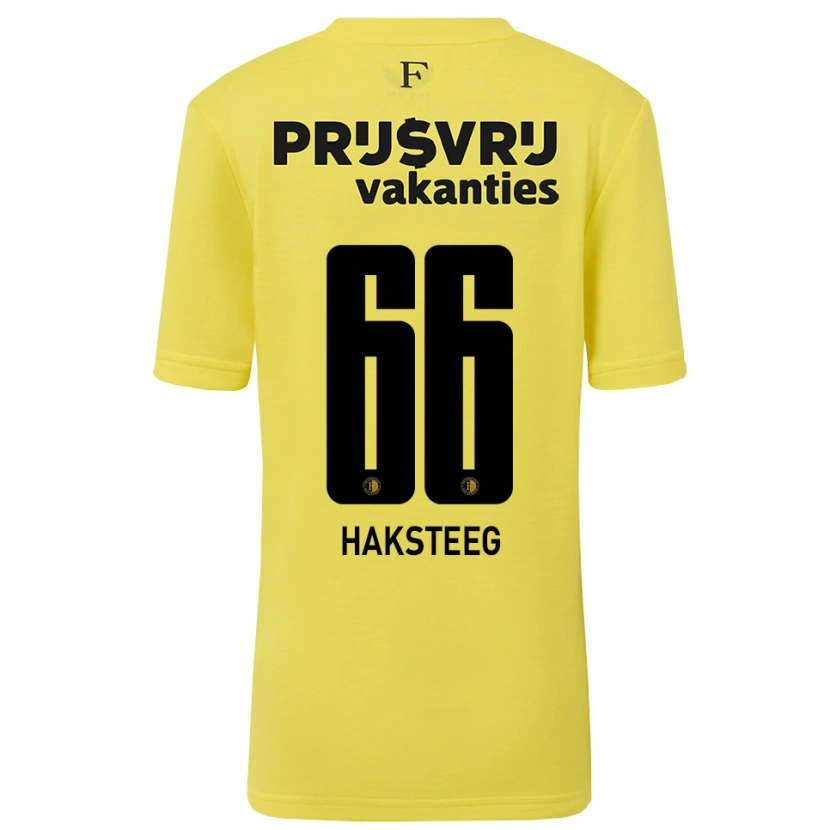 Danxen Criança Tim Haksteeg #66 Amarelo Preto Camisola Guarda-Redes 2025/26 Camisa Brasil