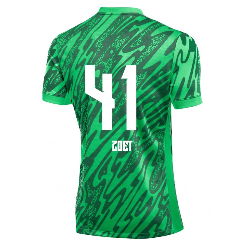 Danxen Criança Jeroen Zoet #41 Verde Branco Camisola Guarda-Redes 2025/26 Camisa Brasil