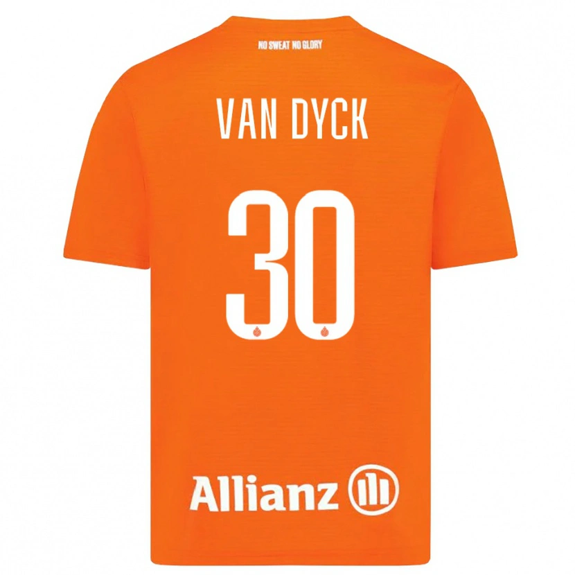 Danxen Criança Nell Van Dyck #30 Laranja Branco Camisola Guarda-Redes 2025/26 Camisa Brasil