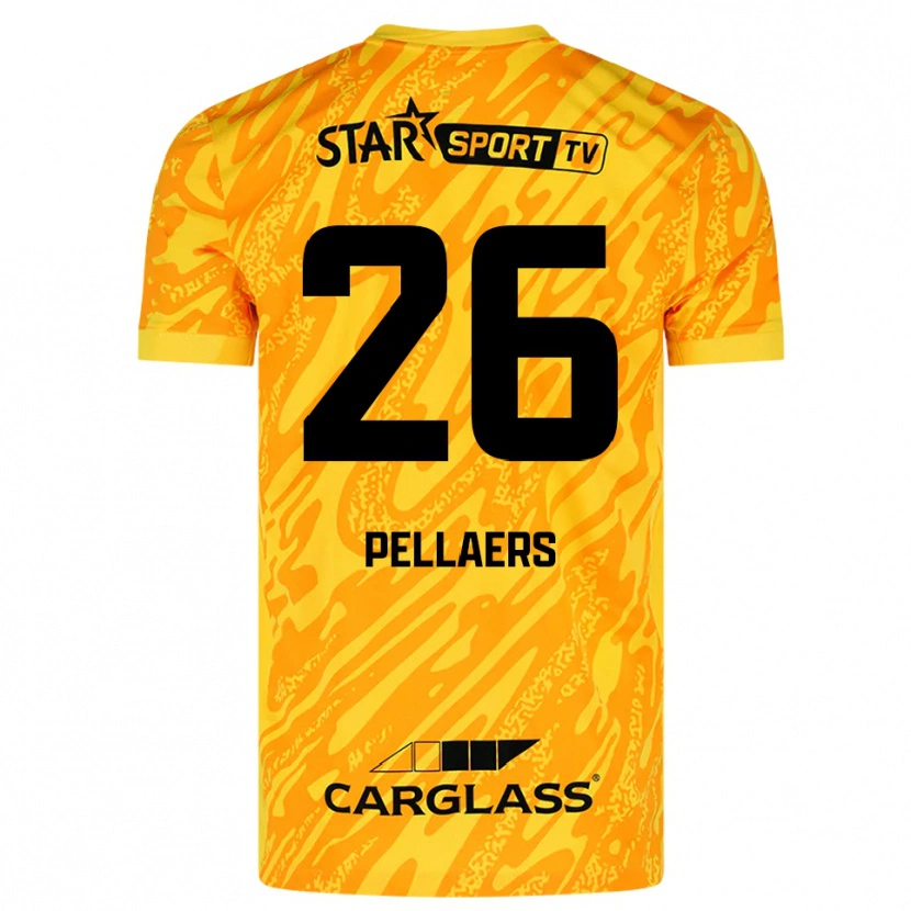 Danxen Criança Amanuel Pellaers #26 Laranja Amarelo Preto Camisola Guarda-Redes 2025/26 Camisa Brasil
