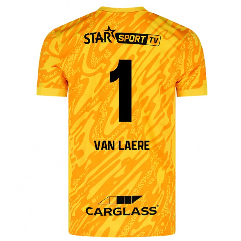 Danxen Criança Daan Van Laere #1 Laranja Amarelo Preto Camisola Guarda-Redes 2025/26 Camisa Brasil