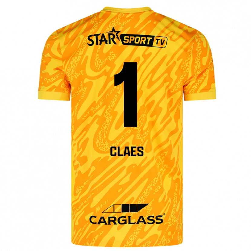 Danxen Criança Mirthe Claes #1 Laranja Amarelo Preto Camisola Guarda-Redes 2025/26 Camisa Brasil