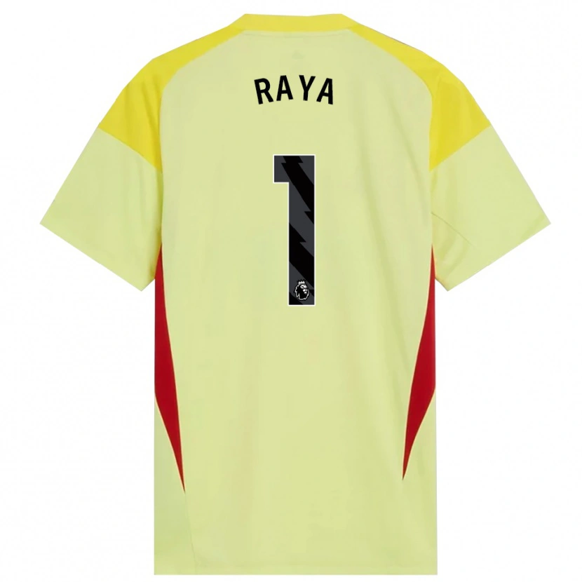 Danxen Criança David Raya #1 Amarelo Vermelho Preto Camisola Guarda-Redes 2025/26 Camisa Brasil