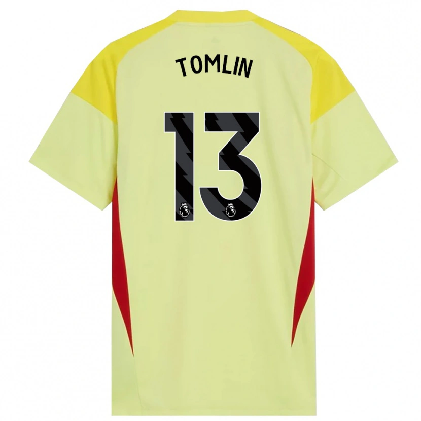 Danxen Criança Jack Tomlin #13 Amarelo Vermelho Preto Camisola Guarda-Redes 2025/26 Camisa Brasil
