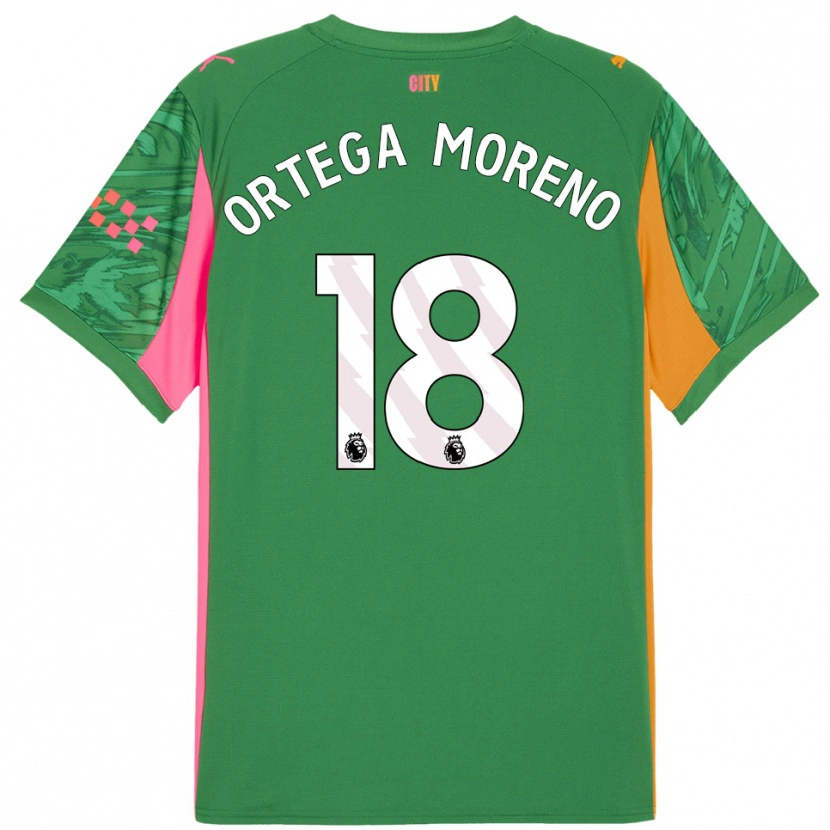 Danxen Criança Stefan Ortega #18 Verde Laranja Camisola Guarda-Redes 2025/26 Camisa Brasil