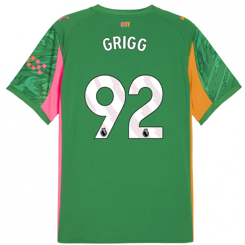 Danxen Criança Finley Grigg #92 Verde Laranja Camisola Guarda-Redes 2025/26 Camisa Brasil