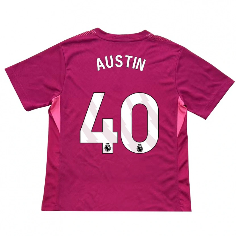 Danxen Criança Brandon Austin #40 Rosa Branco Camisola Guarda-Redes 2025/26 Camisa Brasil