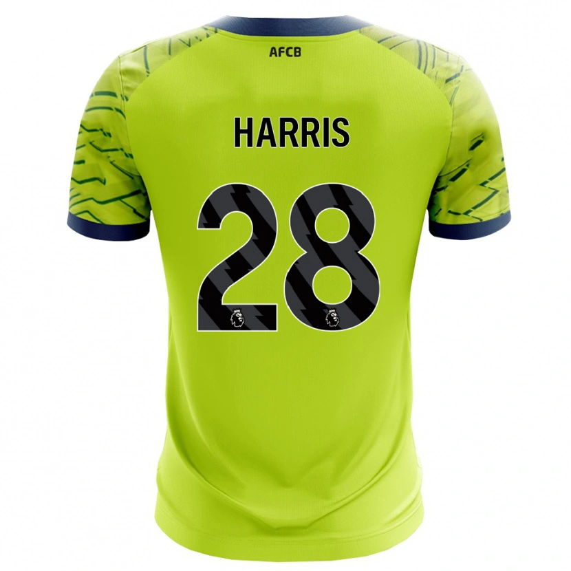 Danxen Criança Charlotte Harris #28 Verde Amarelo Camisola Guarda-Redes 2025/26 Camisa Brasil