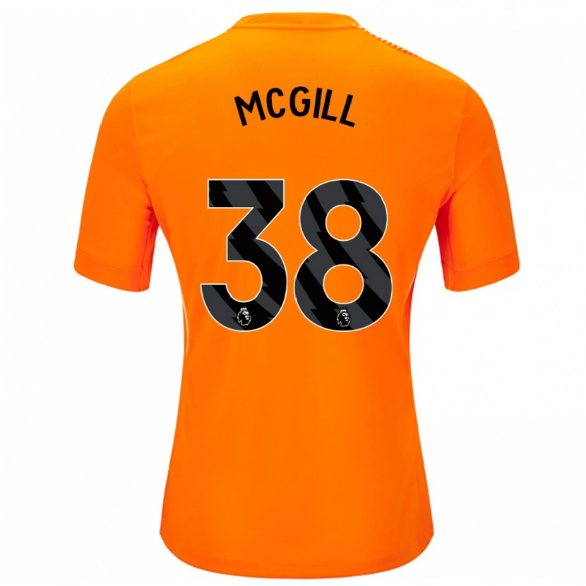Danxen Criança Tom McGill #38 Laranja Preto Camisola Guarda-Redes 2025/26 Camisa Brasil