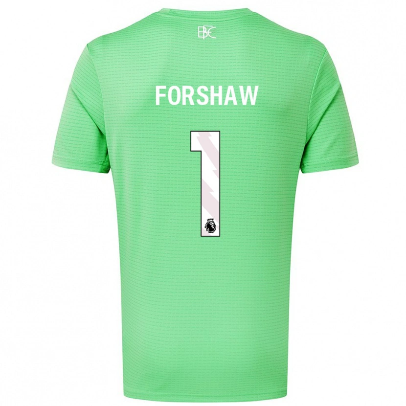 Danxen Criança Lewis Forshaw #1 Verde Médio Camisola Guarda-Redes 2025/26 Camisa Brasil