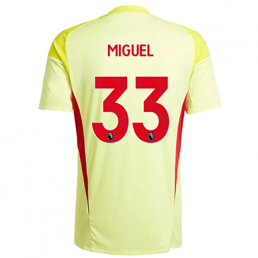 Danxen Criança Carlos Miguel #33 Amarelo Claro Laranja Camisola Guarda-Redes 2025/26 Camisa Brasil
